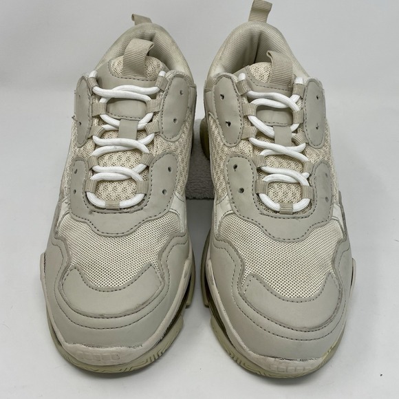 Womens‎ Sneakers Beige Cream Platform Chunky RUNNING Walking Tennis Shoes Size 9 - Picture 3 of 9